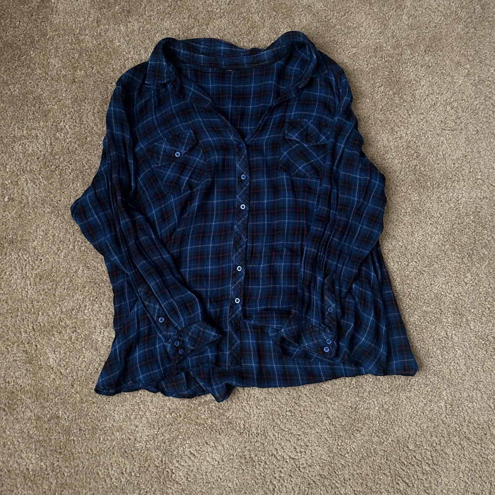 Plaid button down shirt